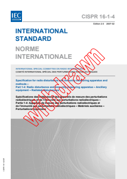 CISPR 16-1-4:2007 - Specification for radio disturbance and immunity measuring apparatus and methods - Part 1-4: Radio disturbance and immunity measuring apparatus - Ancillary equipment - Radiated disturbances
Released:2/20/2007
Isbn:2831890012 - Page 1 preview