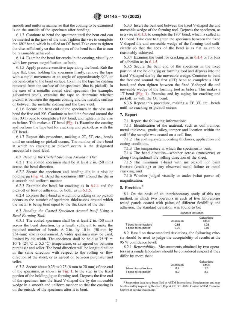 ASTM D4145-10(2022) - Standard Test Method for Coating Flexibility of Prepainted Sheet