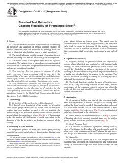 ASTM D4145-10(2022) ASTM D4145-10(2022) - Standard Test Method for Coating Flexibility of Prepainted Sheet - Page 1 preview