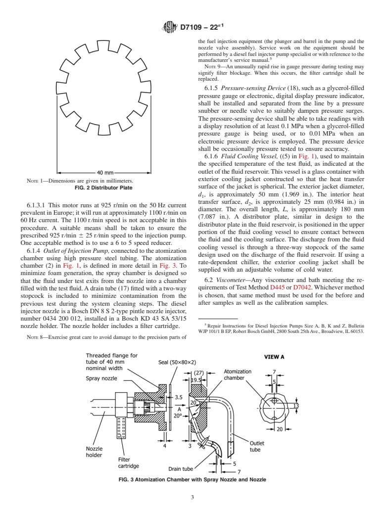 ASTM D7109-22e1 - Standard Test Method for Shear Stability of Polymer-Containing Fluids Using a European  Diesel Injector Apparatus at 30 Cycles and 90 Cycles