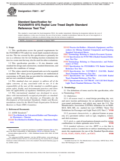 ASTM F3611-22e1 ASTM F3611-22e1 - Standard Specification for P225/60R16 97S Radial Low Tread Depth Standard Reference Test Tire - Page 1 preview