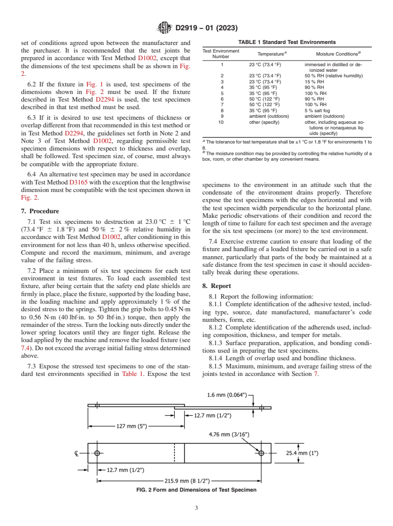 ASTM D2919-01(2023) - Standard Test Method for Determining Durability of Adhesive Joints Stressed in Shear  by Tension    Loading