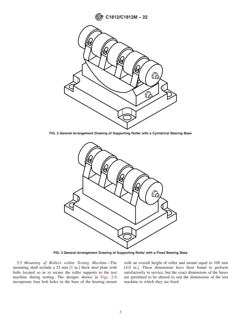 ASTM C1812/C1812M-22 - Standard Practice for Design of Journal Bearing Supports to be Used in Fiber Reinforced  Concrete Beam Tests