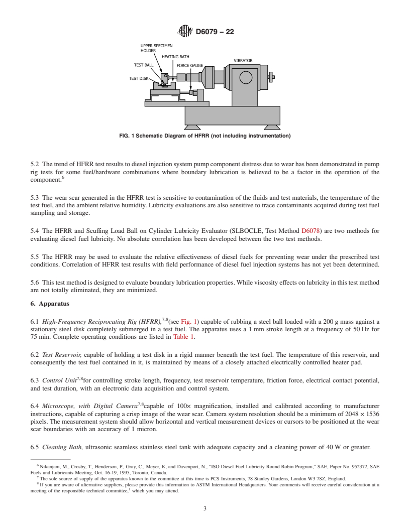 REDLINE ASTM D6079-22 - Standard Test Method for  Evaluating Lubricity of Diesel Fuels by the High-Frequency   Reciprocating Rig (HFRR)