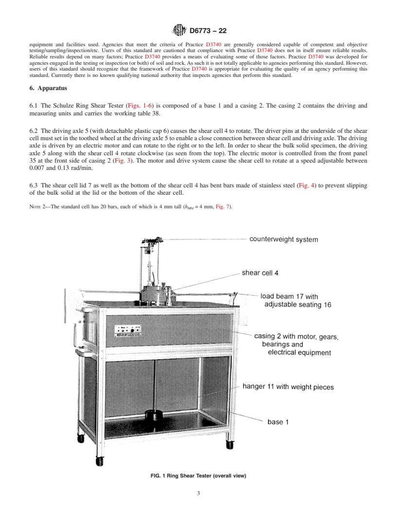 REDLINE ASTM D6773-22 - Standard Test Method for Bulk Solids Using Schulze Ring Shear Tester