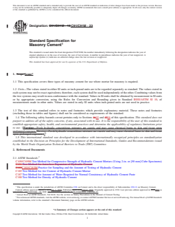 ASTM C91/C91M-23 REDLINE ASTM C91/C91M-23 - Standard Specification for Masonry Cement - Page 1 preview