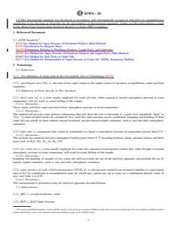 ASTM D7975-22 REDLINE ASTM D7975-22 - Standard Test Method for Determination of Vapor Pressure of Crude Oil: <brk/>VPCR<inf >x</inf>-F(Tm°C) (Manual Expansion Field Method) - Page 2 preview