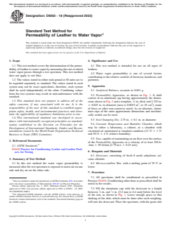 ASTM D5052-18(2023) ASTM D5052-18(2023) - Standard Test Method for Permeability of Leather to Water Vapor - Page 1 preview