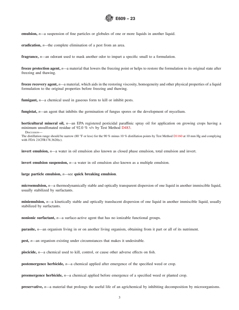 REDLINE ASTM E609-23 - Standard Terminology Relating to  Pesticides