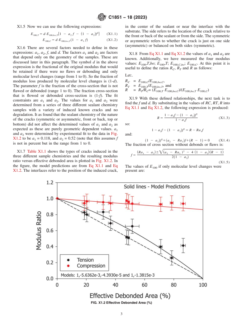 ASTM C1851-18(2023) - Standard Practice for Determining the Extent of Cracking in a Sealant using the Difference  between the Compressive and Tensile Modulus