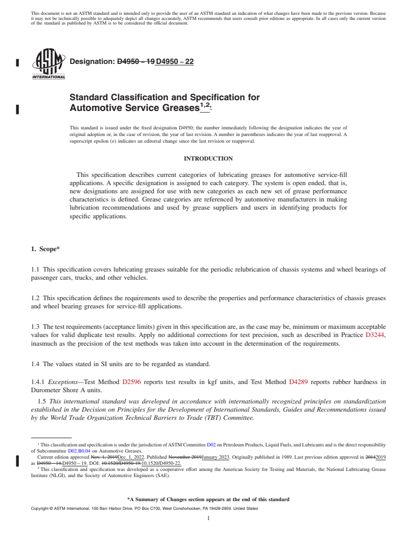 REDLINE ASTM D4950-22 - Standard Classification and Specification for  Automotive Service Greases