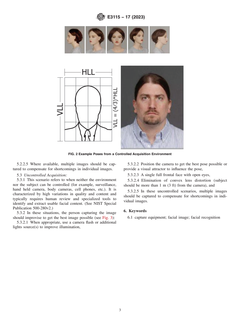 ASTM E3115-17(2023) - Standard Guide for Capturing Facial Images for Use with Facial Recognition Systems