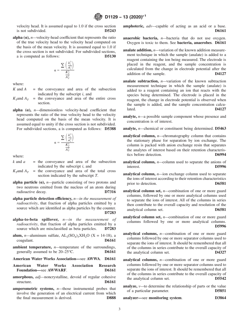 ASTM D1129-13(2020)e1 - Standard Terminology Relating to  Water