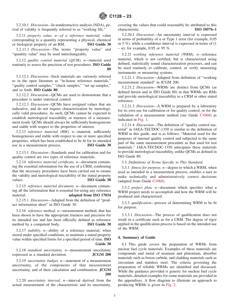 ASTM C1128-23 - Standard Guide for  Preparation of Working Reference Materials for Use in Analysis  of Nuclear Fuel Cycle Materials