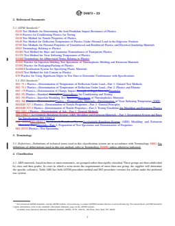 ASTM D4673-23 REDLINE ASTM D4673-23 - Standard Classification System for and Basis for Specification for Acrylonitrile–Butadiene–Styrene (ABS) Plastics and Alloys Molding and Extrusion Materials - Page 2 preview