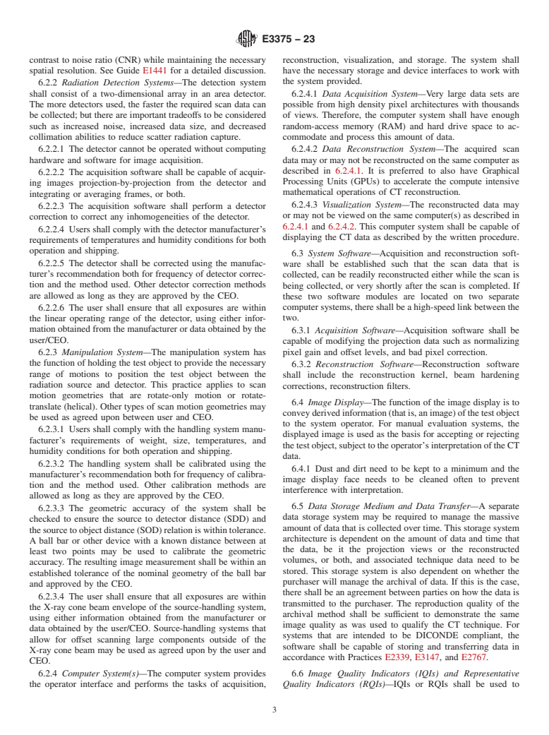 ASTM E3375-23 - Standard Practice for Cone Beam Computed Tomographic (CT) Examination