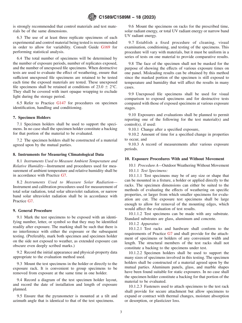 ASTM C1589/C1589M-18(2023) - Standard Practice for Outdoor Weathering of Construction Seals and Sealants