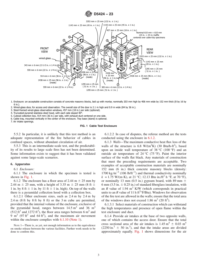 ASTM D5424-23 - Standard Test Method for  Smoke Obscuration of Insulating Materials Contained in Electrical   or Optical Fiber Cables When Burning in a Vertical Cable Tray Configuration