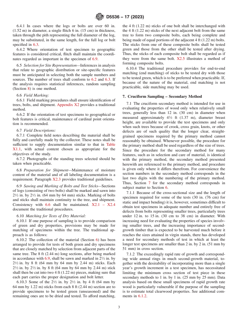 ASTM D5536-17(2023) - Standard Practice for Sampling Forest Trees for Determination of Clear Wood Properties