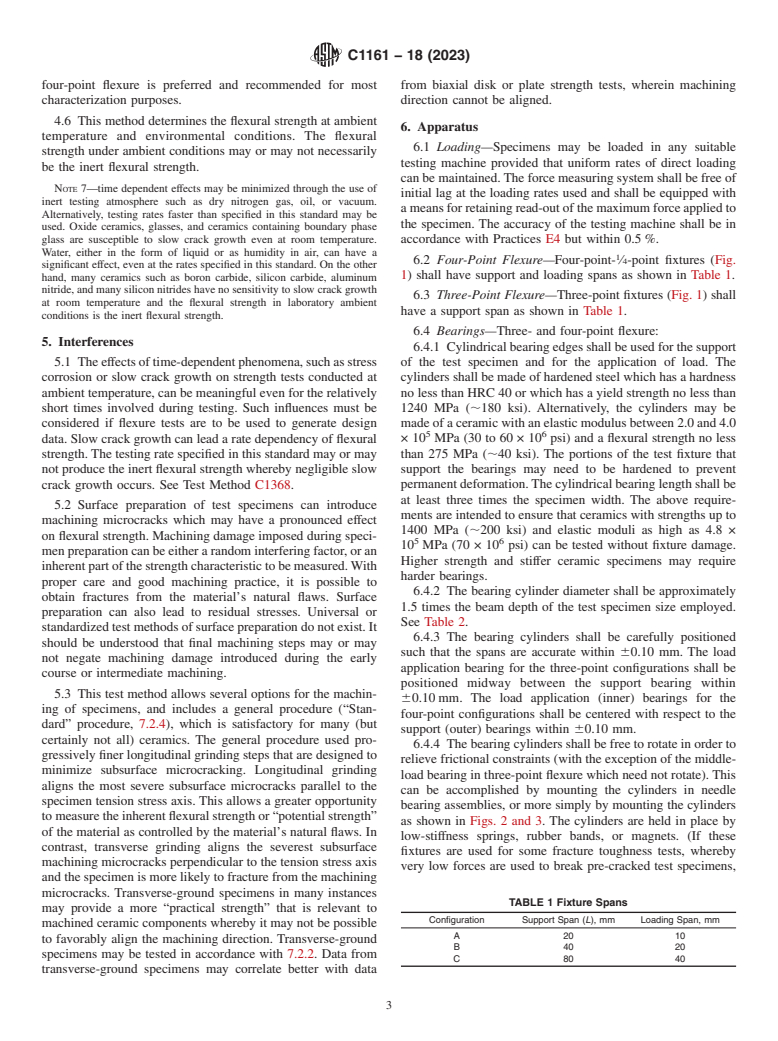 ASTM C1161-18(2023) - Standard Test Method for Flexural Strength of Advanced Ceramics at Ambient Temperature