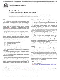 ASTM E3078/E3078M-23 - Standard Practice for Conditioning of Hard Armor Test Items