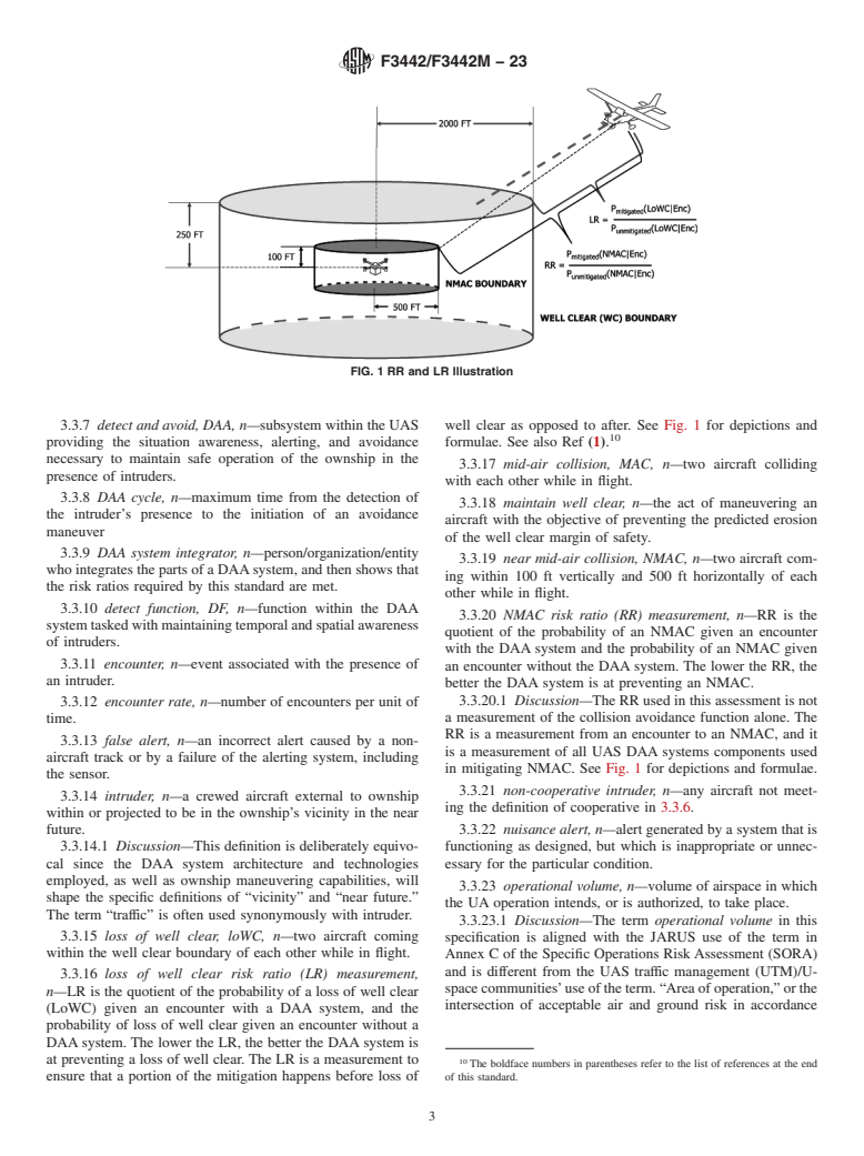 ASTM F3442/F3442M-23 - Standard Specification for Detect and Avoid System Performance Requirements