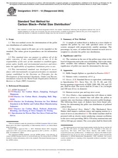 ASTM D1511-12(2023) - Standard Test Method for  Carbon Black—Pellet Size Distribution