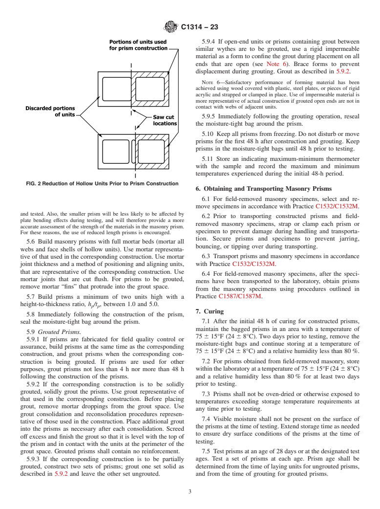 ASTM C1314-23 - Standard Test Method for Compressive Strength of Masonry Prisms