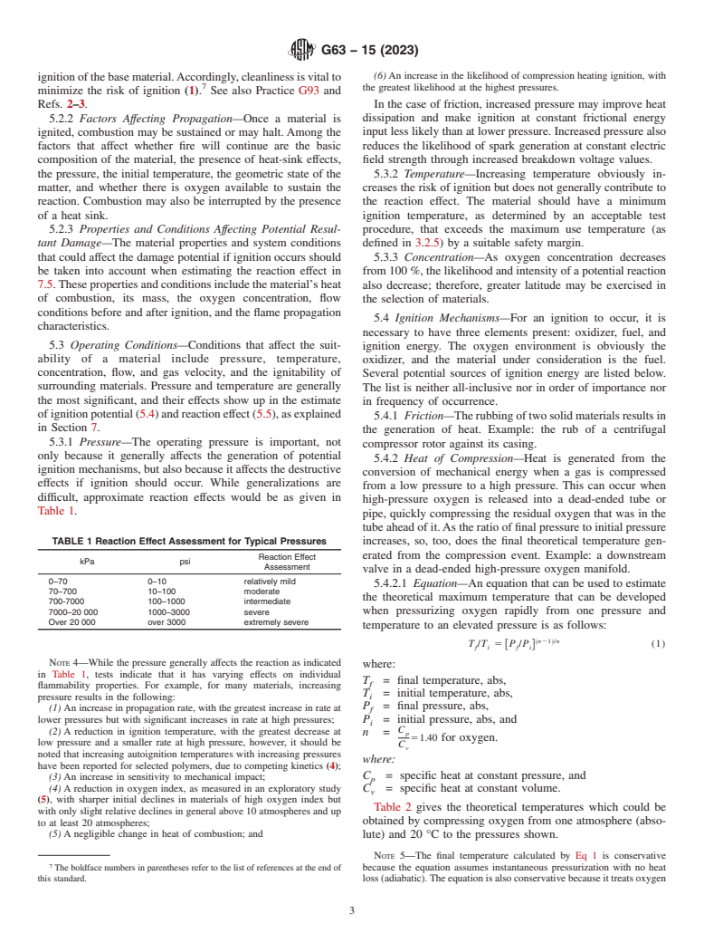 ASTM G63-15(2023) - Standard Guide for  Evaluating Nonmetallic Materials for Oxygen Service