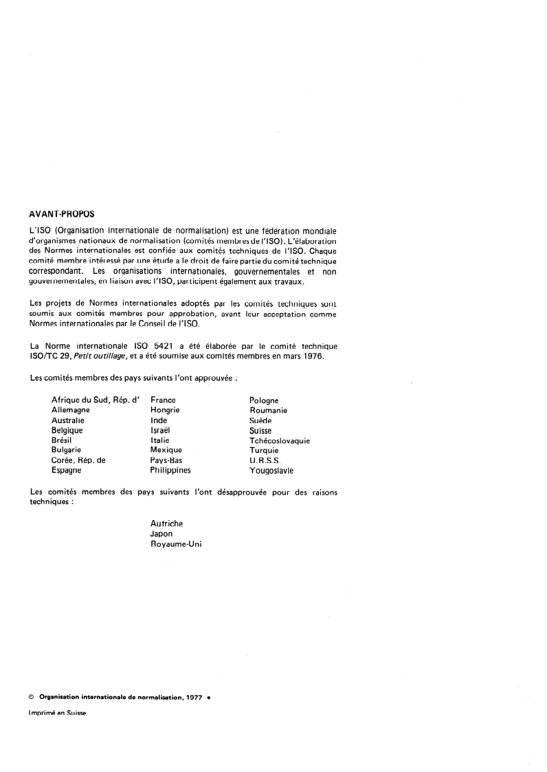 ISO 5421:1977 ISO 5421:1977 - Barreaux rectifiés en acier rapide
Released:1. 08. 1977 - Page 2 preview