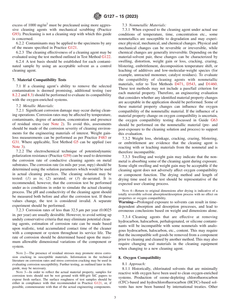 ASTM G127-15(2023) - Standard Guide for the  Selection of Cleaning Agents for Oxygen-Enriched Systems