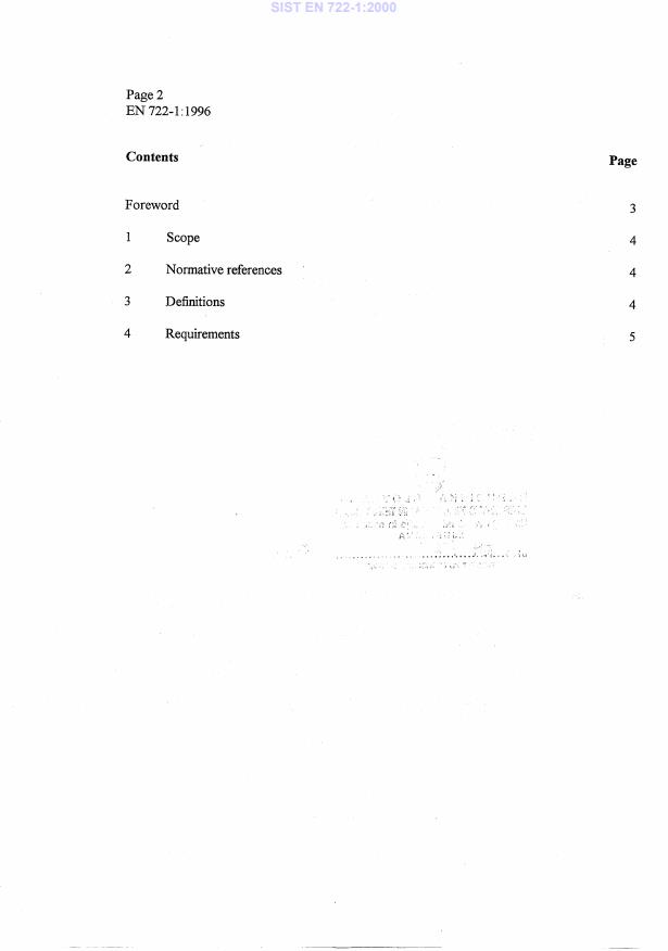 EN 722-1:1996 EN 722-1:2000 - Page 4 preview