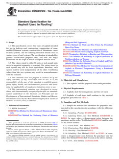 ASTM D312/D312M-16a(2023) ASTM D312/D312M-16a(2023) - Standard Specification for Asphalt Used in Roofing - Page 1 preview