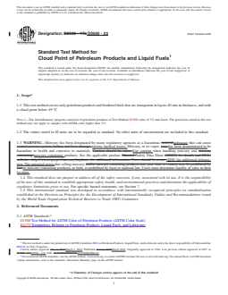 ASTM D2500-23 REDLINE ASTM D2500-23 - Standard Test Method for Cloud Point of Petroleum Products and Liquid Fuels - Page 1 preview