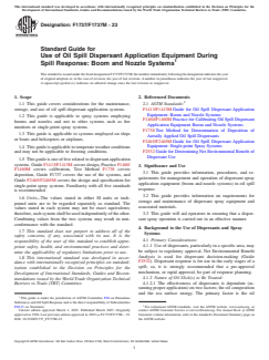 ASTM F1737/F1737M-23 - Standard Guide for  Use of Oil Spill Dispersant Application Equipment During Spill  Response: Boom and Nozzle Systems