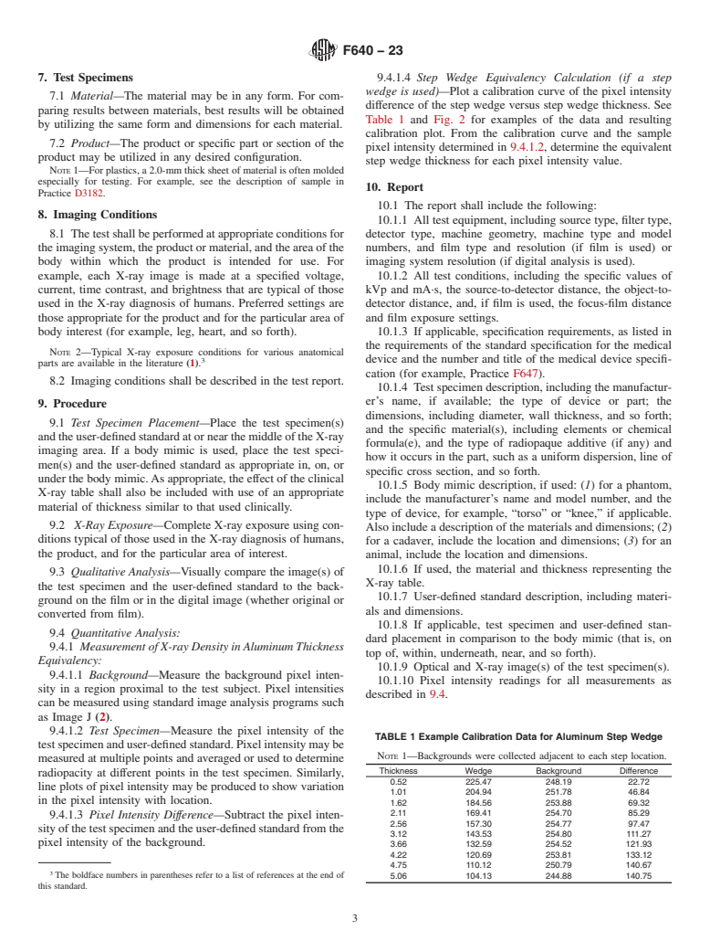 ASTM F640-23 - Standard Test Methods for Determining Radiopacity for Medical Use
