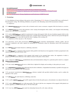 ASTM E2928/E2928M-23 REDLINE ASTM E2928/E2928M-23 - Standard Practice for Examination of Drillstring Threads Using the Alternating Current Field Measurement Technique - Page 2 preview