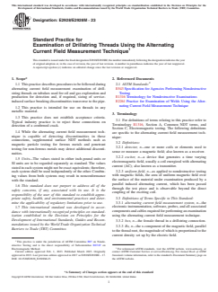 ASTM E2928/E2928M-23 ASTM E2928/E2928M-23 - Standard Practice for Examination of Drillstring Threads Using the Alternating Current Field Measurement Technique - Page 1 preview