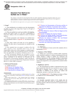 ASTM D516-22 ASTM D516-22 - Standard Test Method for Sulfate Ion in Water - Page 1 preview
