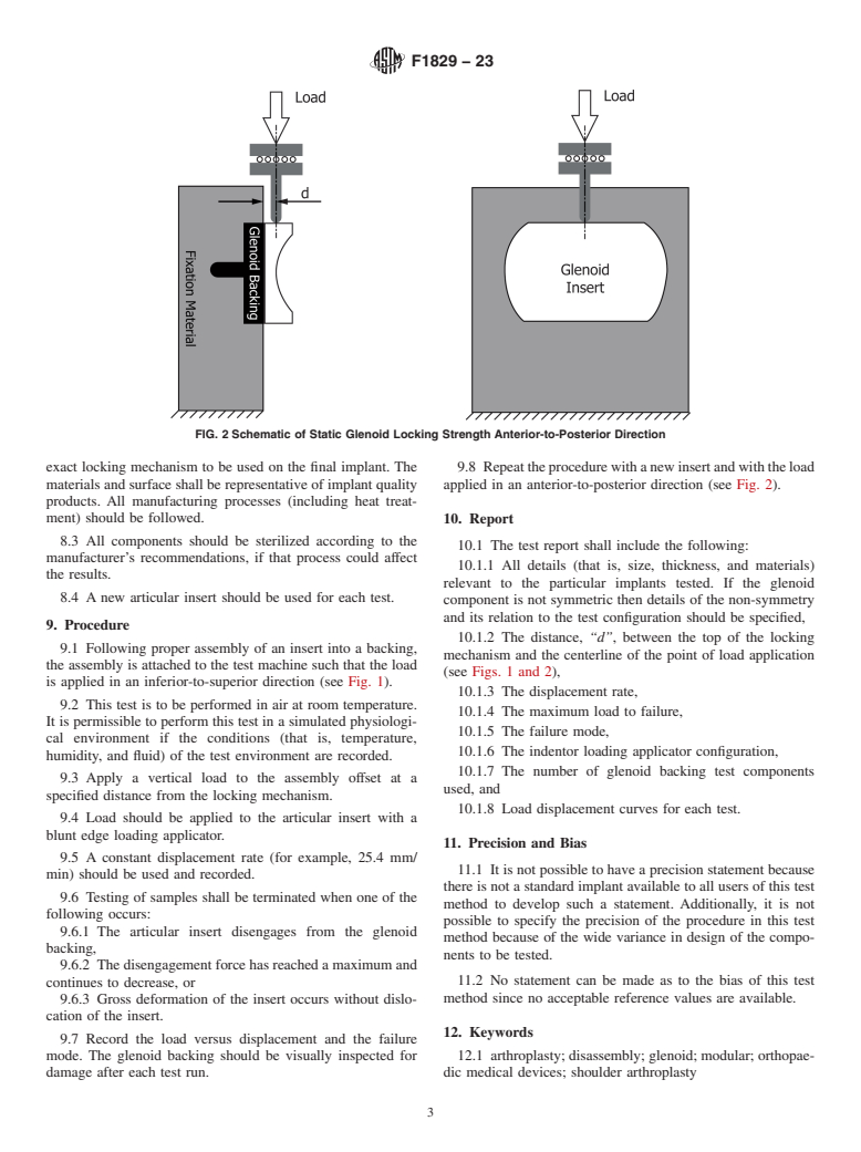 ASTM F1829-23 - Standard Test Method for Static Evaluation of Anatomic Glenoid Locking Mechanism in  Shear