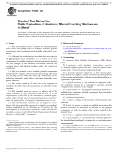 ASTM F1829-23 ASTM F1829-23 - Standard Test Method for Static Evaluation of Anatomic Glenoid Locking Mechanism in Shear - Page 1 preview