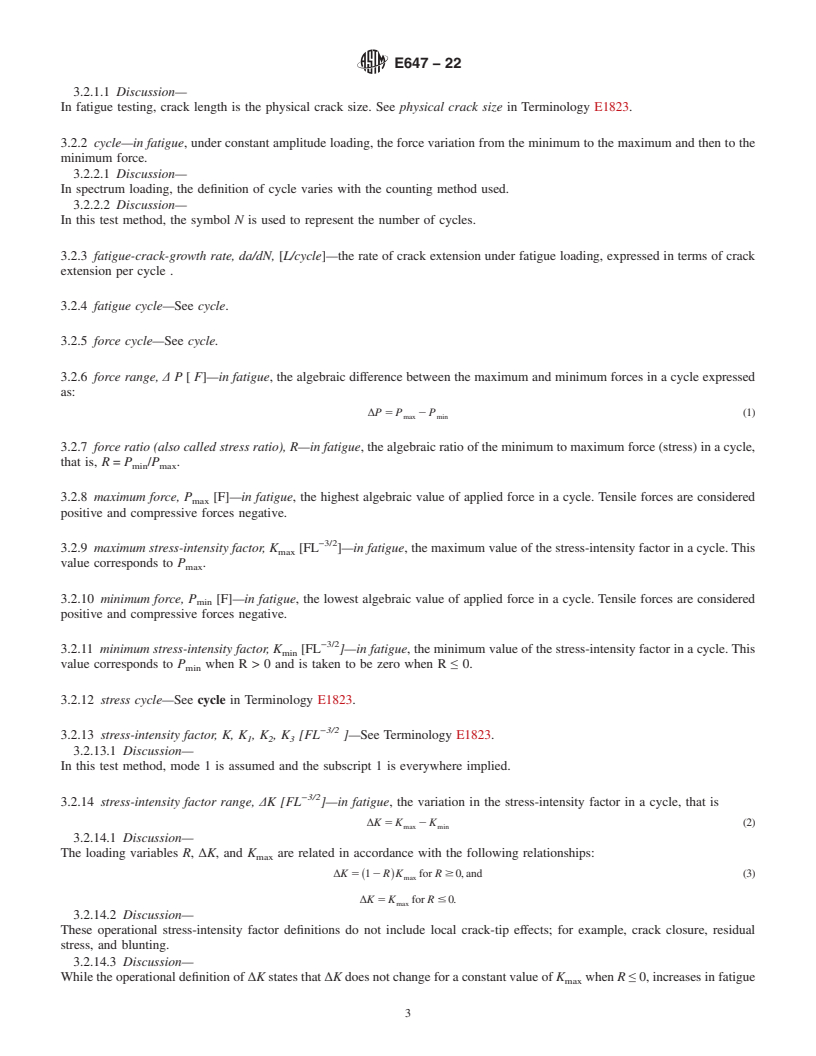 ASTM E647-22 - Standard Test Method for Measurement of Fatigue Crack ...