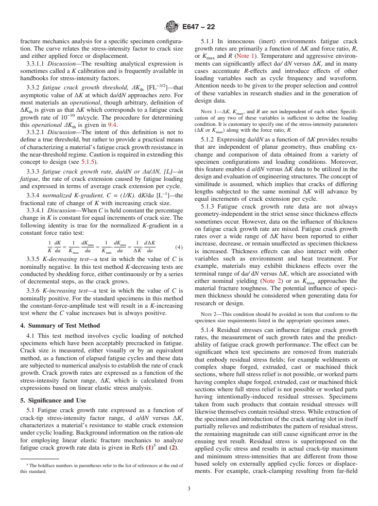 ASTM E647-22 - Standard Test Method for  Measurement of Fatigue Crack Growth Rates