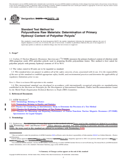 ASTM D4273-23 REDLINE ASTM D4273-23 - Standard Test Method for Polyurethane Raw Materials: Determination of Primary Hydroxyl Content of Polyether Polyols - Page 1 preview