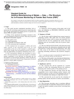 ASTM F3605-23 ASTM F3605-23 - Standard Guide for Additive Manufacturing of Metals — Data — File Structure for In-Process Monitoring of Powder Bed Fusion (PBF)