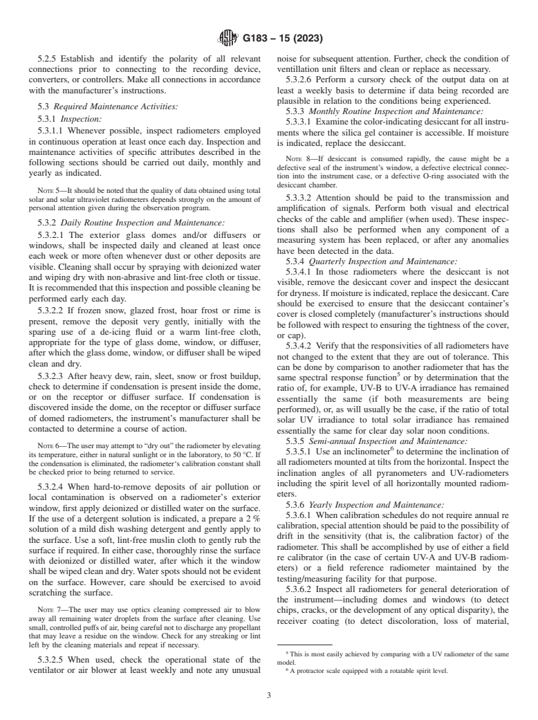 ASTM G183-15(2023) - Standard Practice for  Field Use of Pyranometers, Pyrheliometers and UV Radiometers