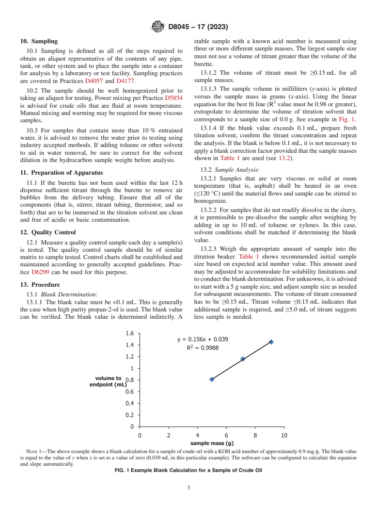 ASTM D8045-17(2023) - Standard Test Method for Acid Number of Crude Oils and Petroleum Products by Catalytic  Thermometric Titration