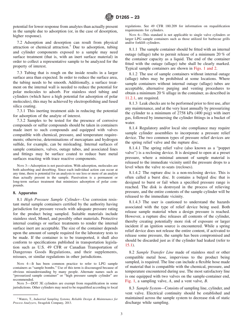 ASTM D1265-23 - Standard Practice for  Sampling Liquefied Petroleum (LP) Gases, Manual Method