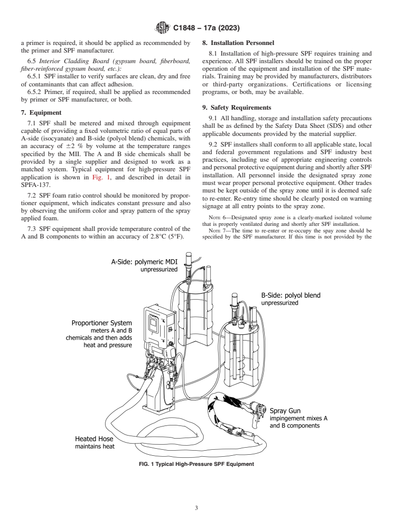 ASTM C1848-17a(2023) - Standard Practice for Installation of High-Pressure Spray Polyurethane Foam Insulation  for the Building Enclosure