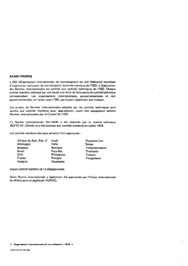 ISO 5439:1978 ISO 5439:1978 - Spaths fluor pour la fabrication de l'acide fluorhydrique -- Dosage du fluor utilisable -- Méthode potentiométrique apres distillation - Page 2 preview